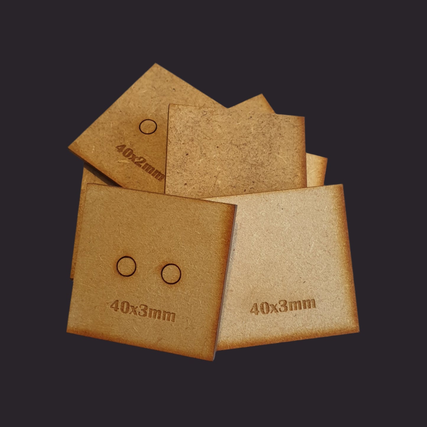 40mm Square MDF Base x10