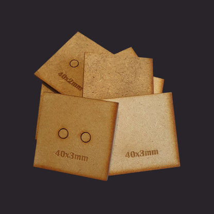 40mm Square MDF Base x10