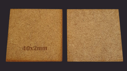40mm Square MDF Base x10