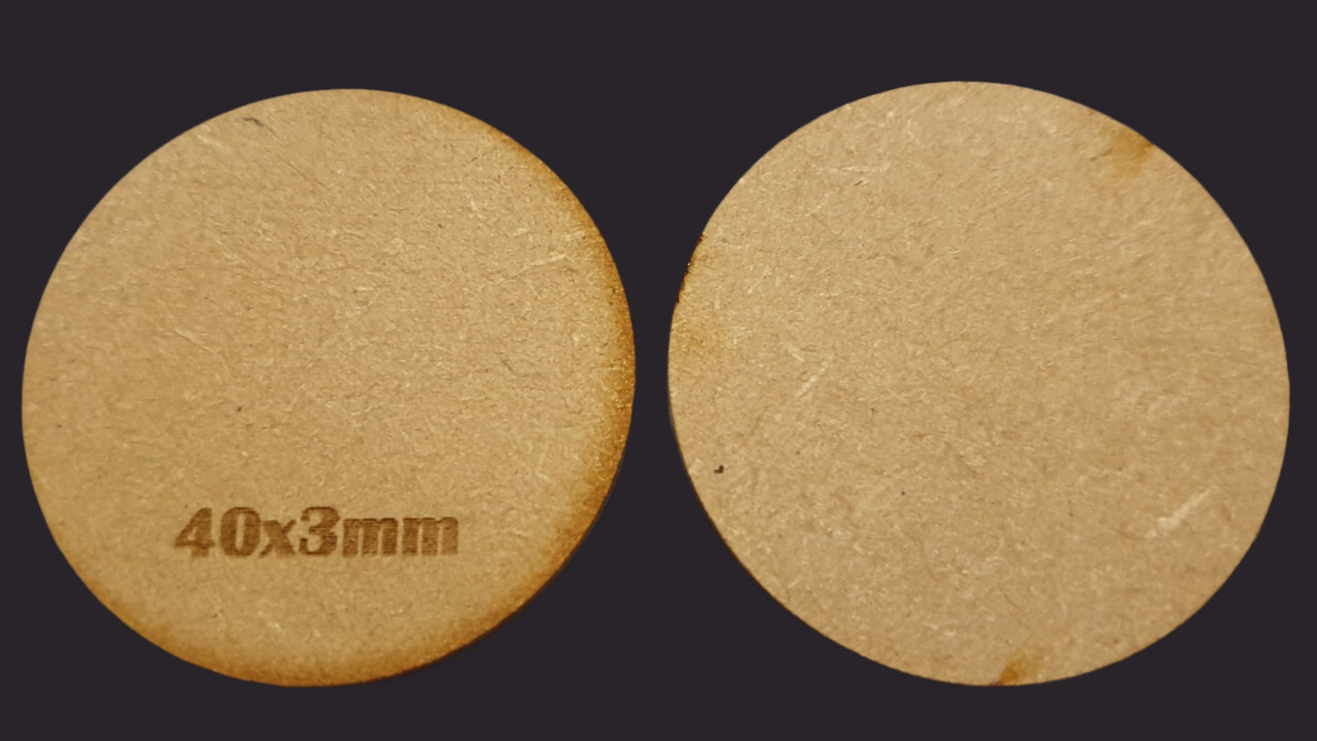 40mm Round MDF Base x10