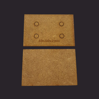 40x60mm Rectangle MDF Base x10