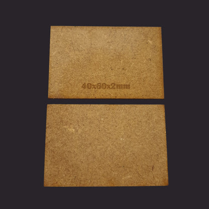 40x60mm Rectangle MDF Base x10