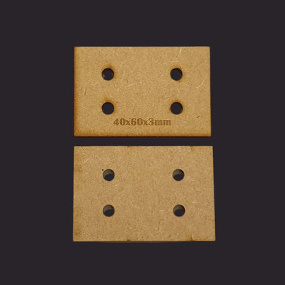 40x60mm Rectangle MDF Base x20