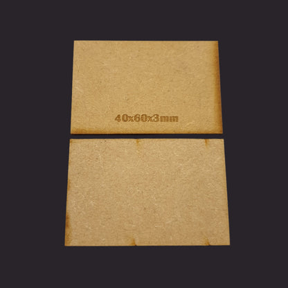 40x60mm Rectangle MDF Base x10