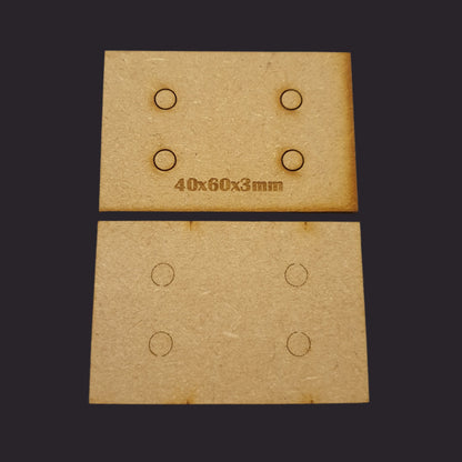 40x60mm Rectangle MDF Base x10