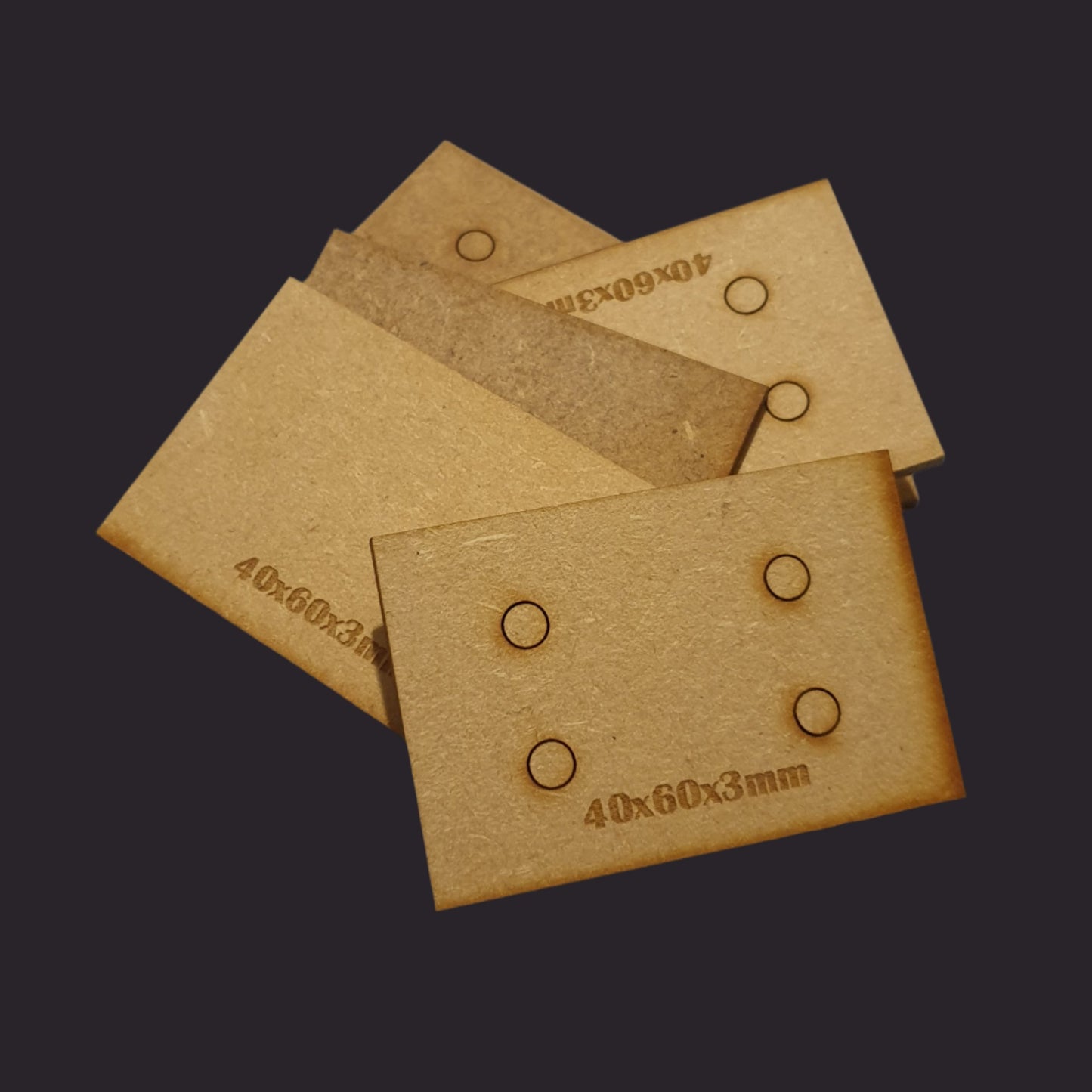 40x60mm Rectangle MDF Base x10