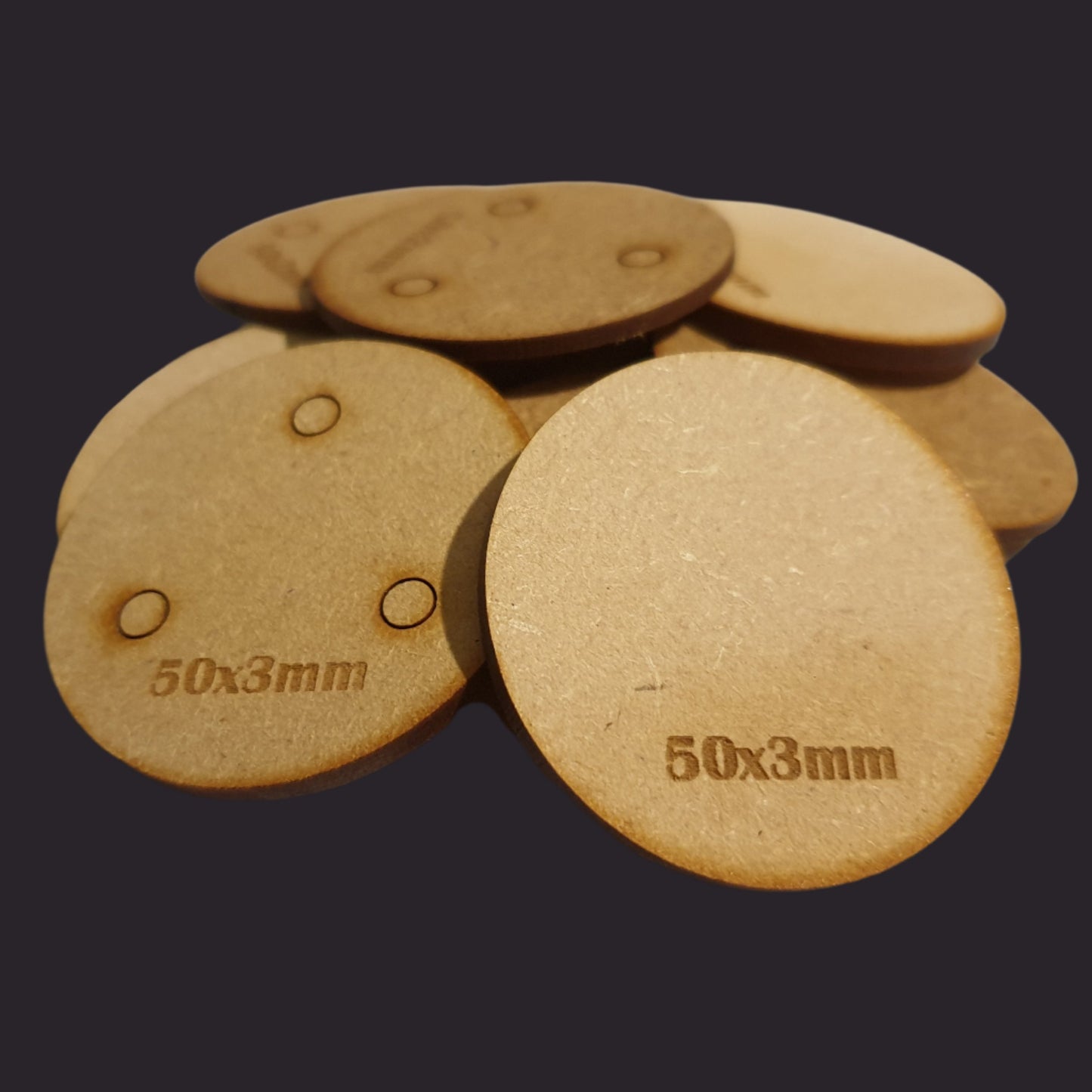 50mm Round MDF Base x10