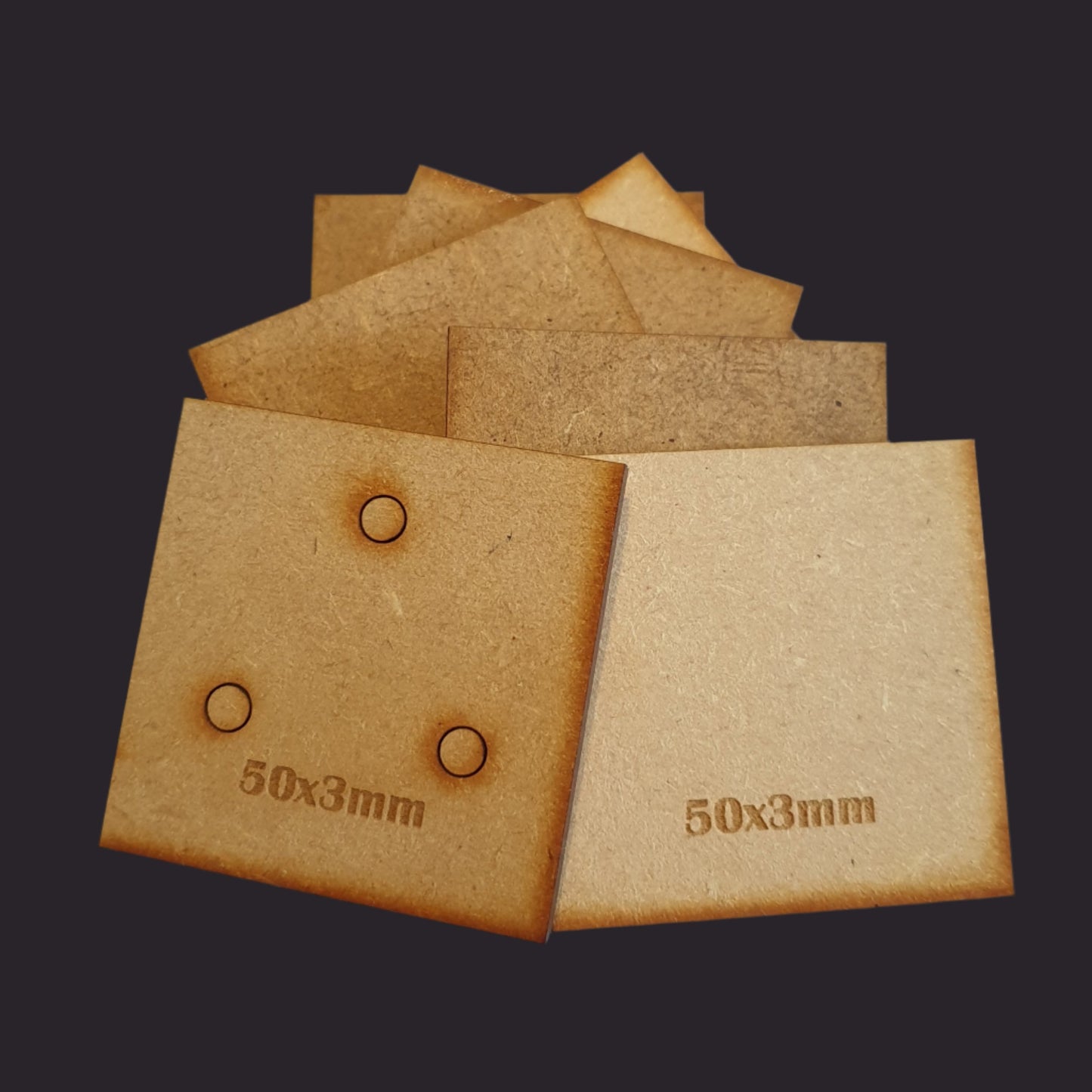 50mm Square MDF Base x10