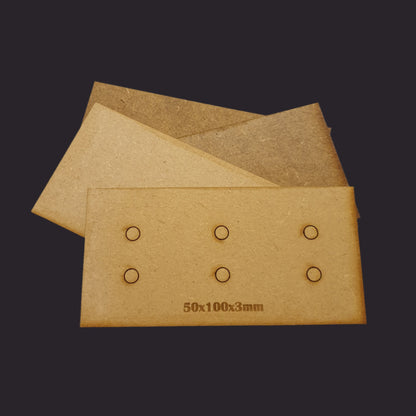 50x100mm Rectangle MDF Base x5