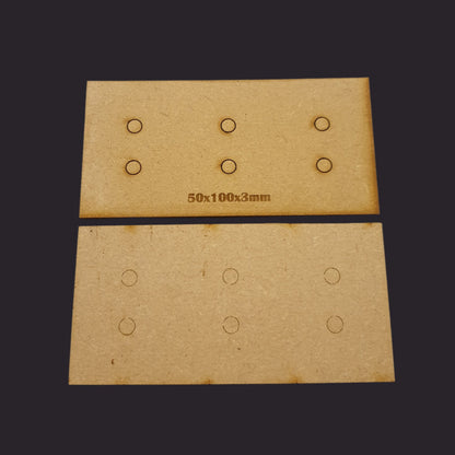 50x100mm Rectangle MDF Base x5