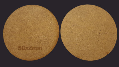 50mm Round MDF Base x10