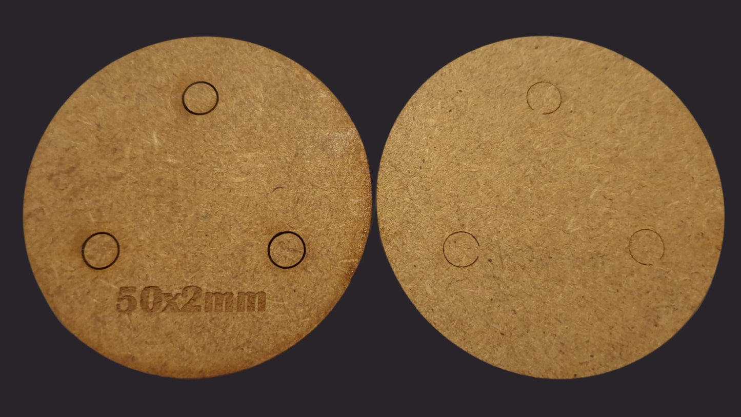 50mm Round MDF Base x10