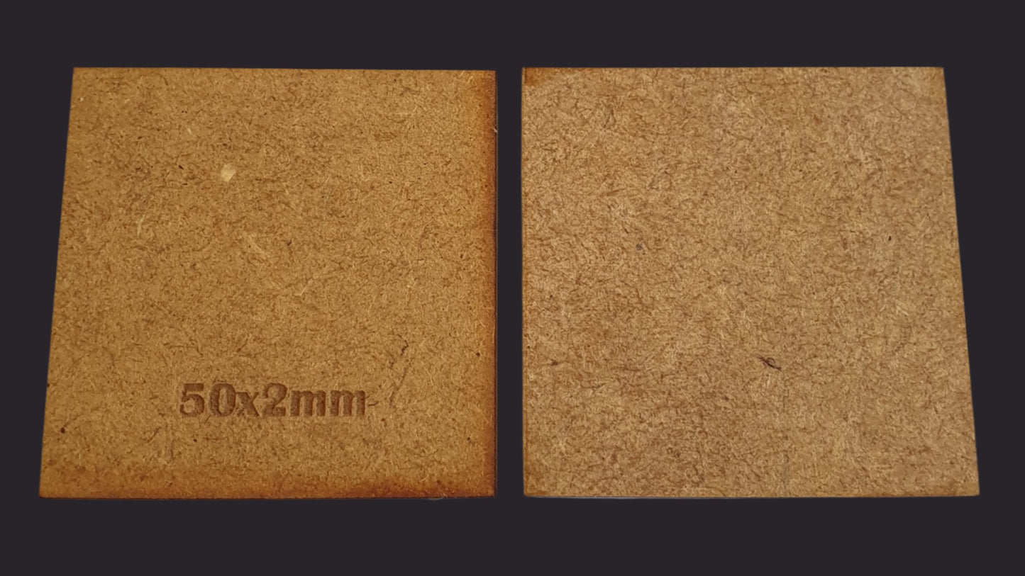 50mm Square MDF Base x10