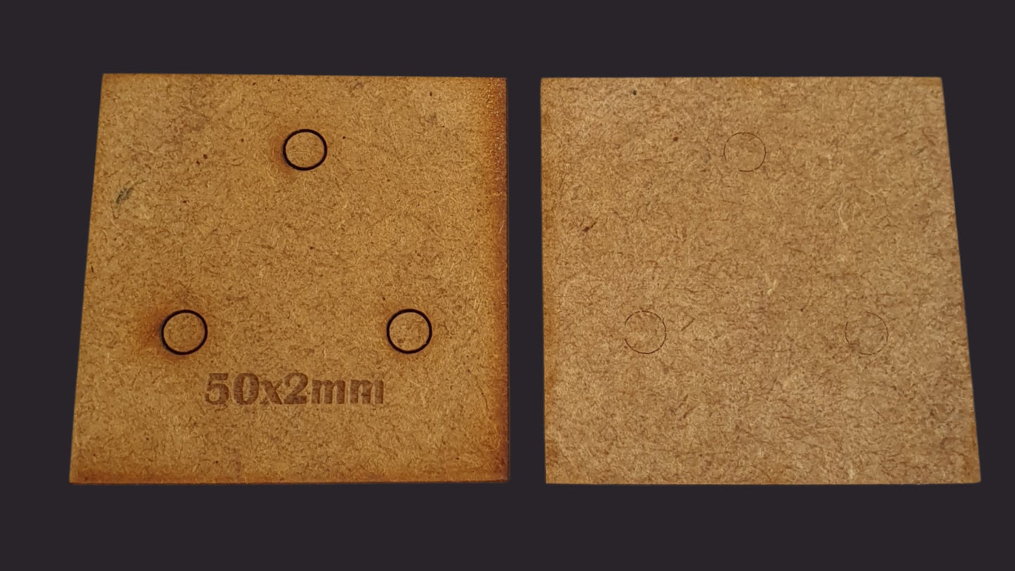 50mm Square MDF Base x10