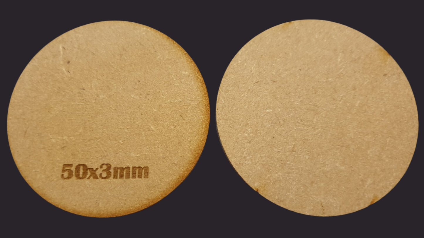 50mm Round MDF Base x10