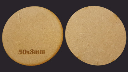 50mm Round MDF Base x10