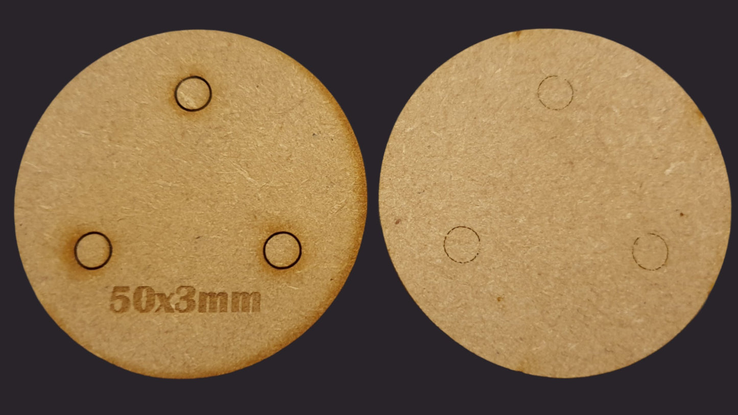 50mm Round MDF Base x10