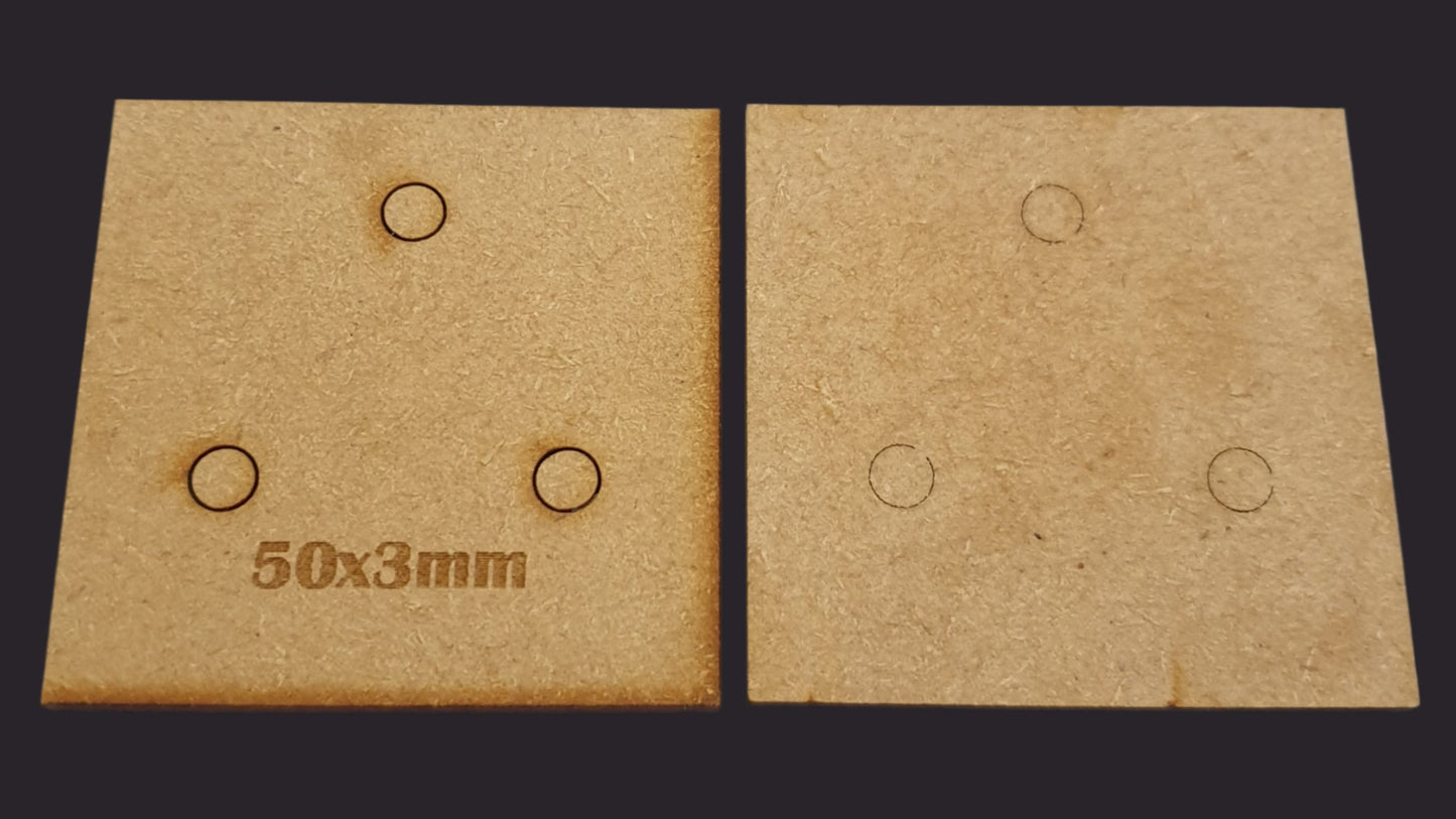 50mm Square MDF Base x10