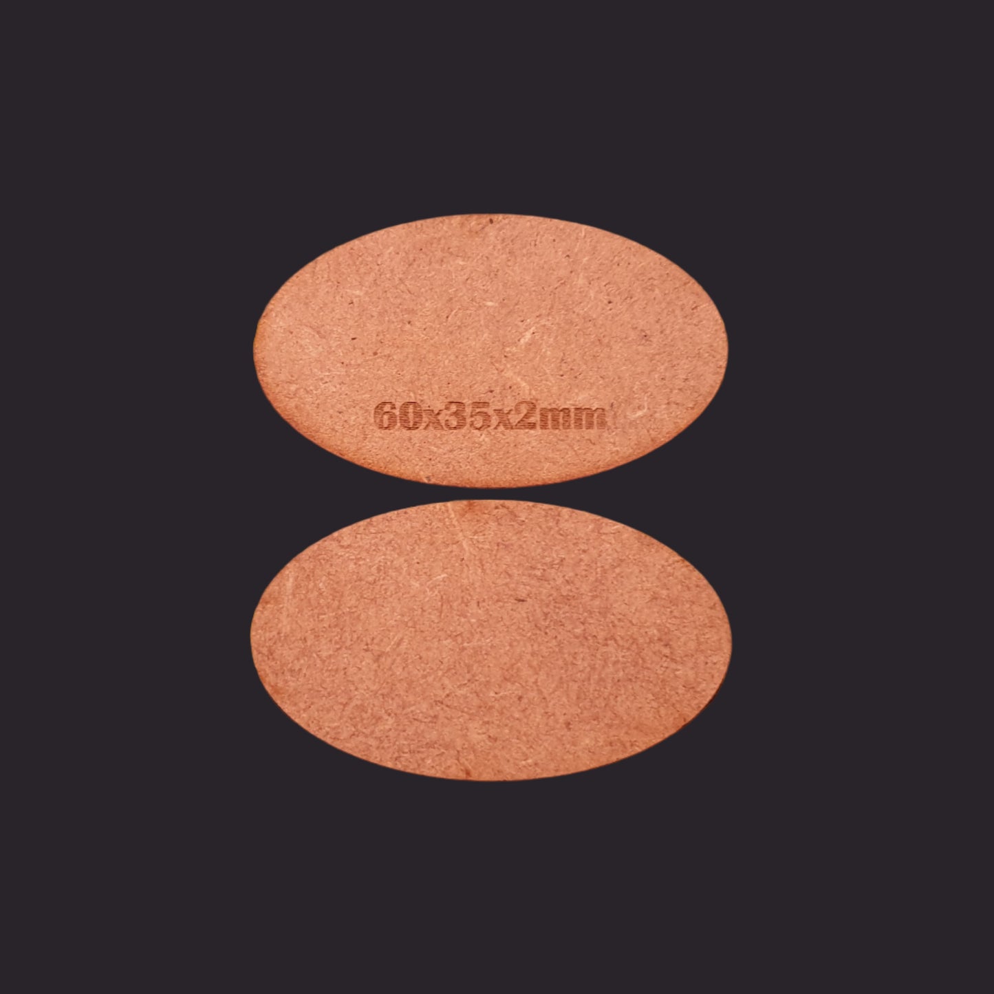 60x35mm Oval MDF Base x10