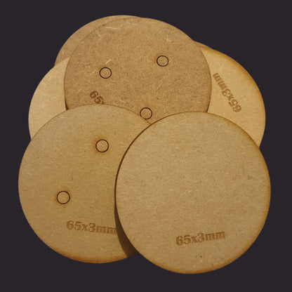 65mm Round MDF Base x5