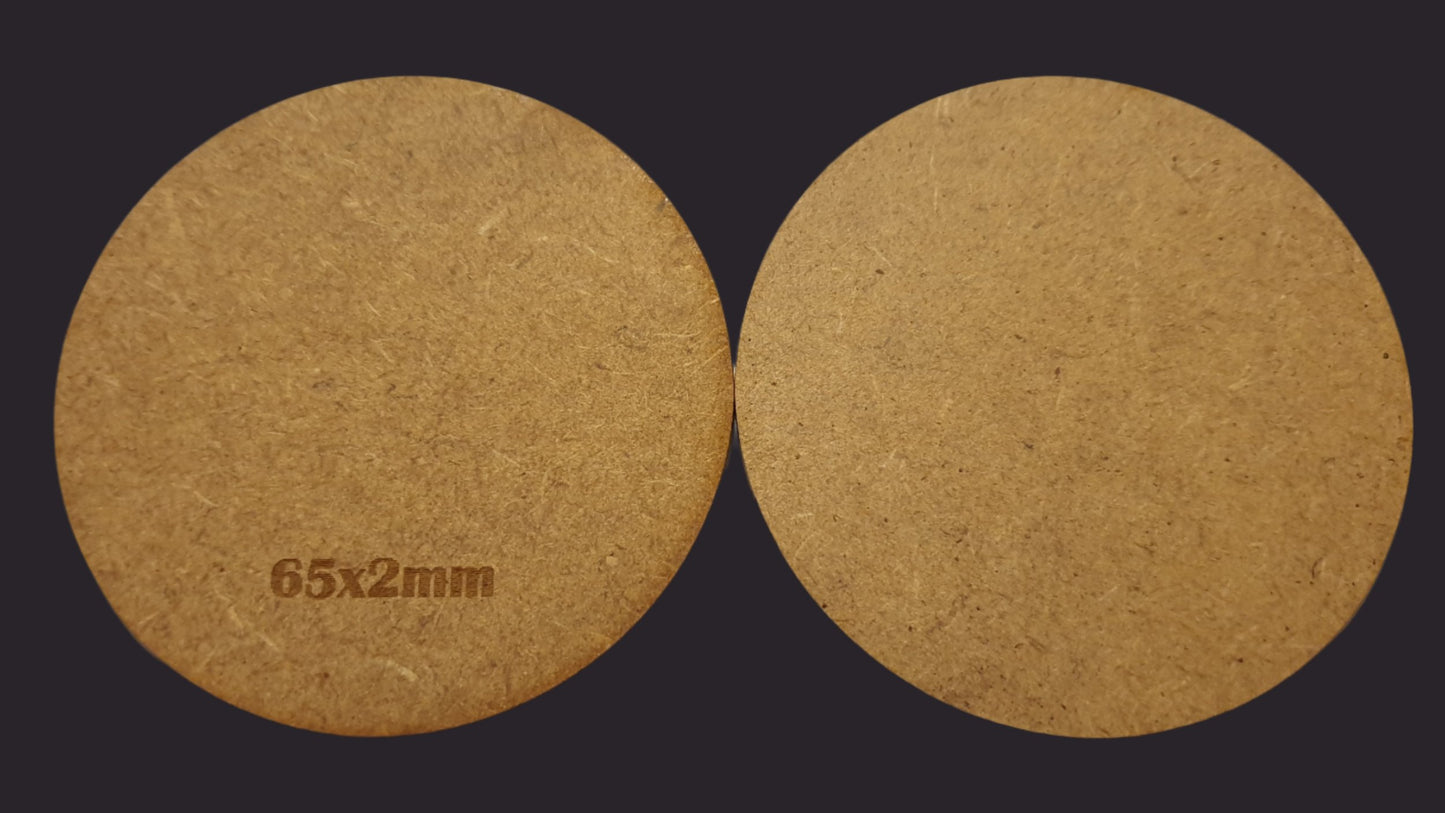 65mm Round MDF Base x5