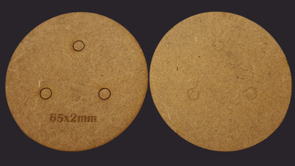 65mm Round MDF Base x5