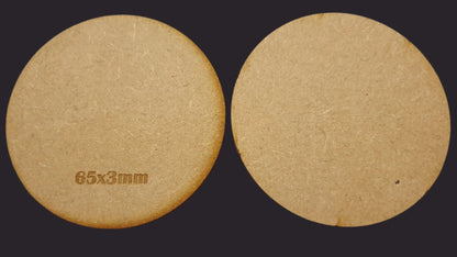 65mm Round MDF Base x5