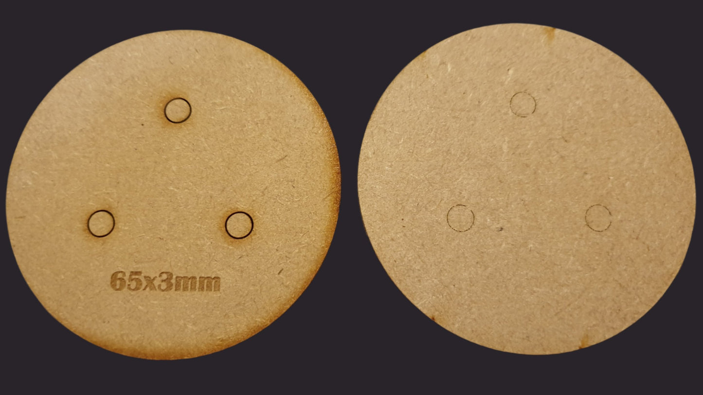 65mm Round MDF Base x5