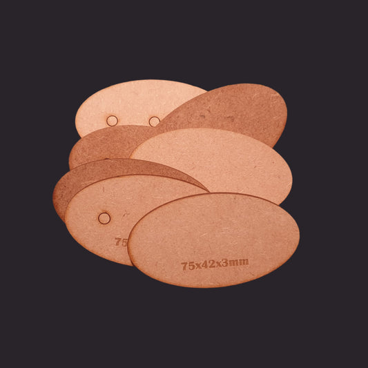 75x42mm Oval MDF Base x5