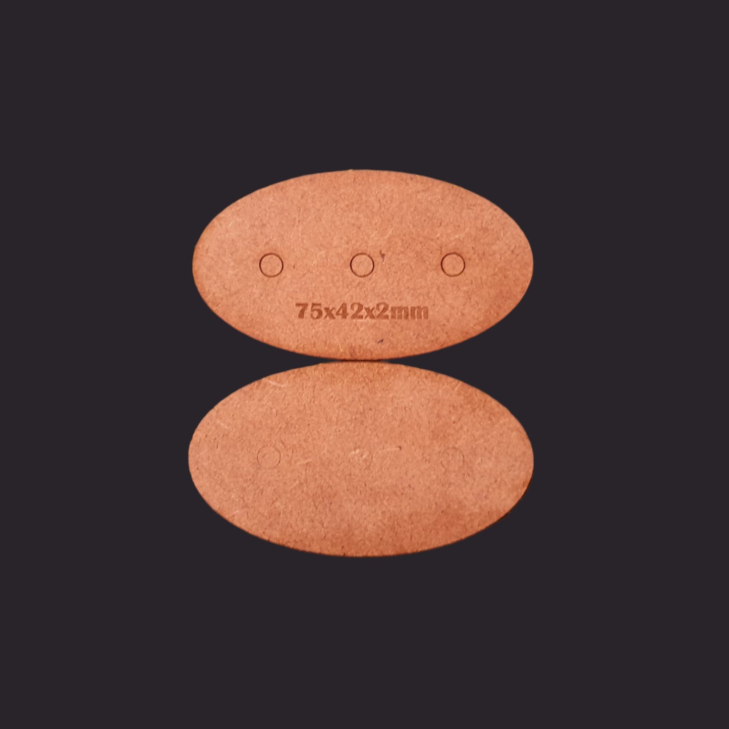 75x42mm Oval MDF Base x5