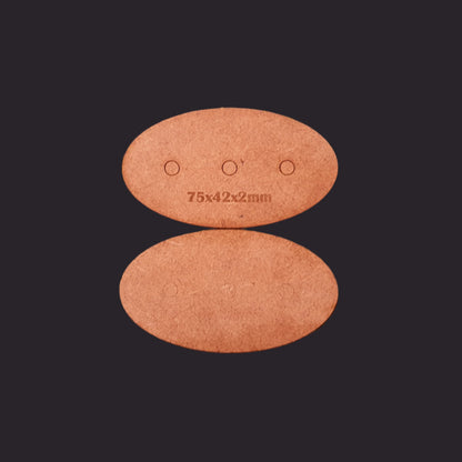 75x42mm Oval MDF Base x5