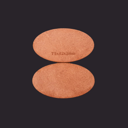 75x42mm Oval MDF Base x5