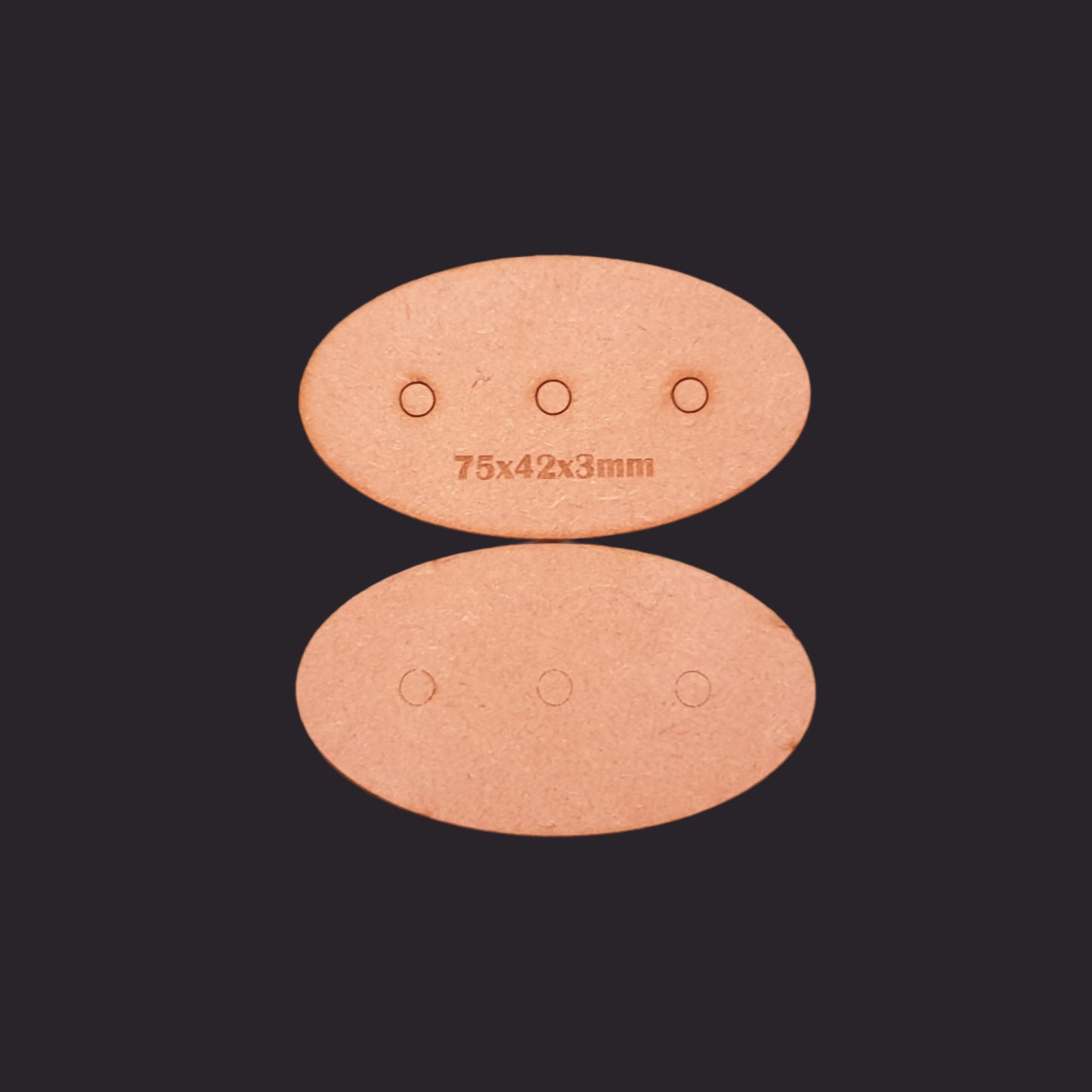 75x42mm Oval MDF Base x5