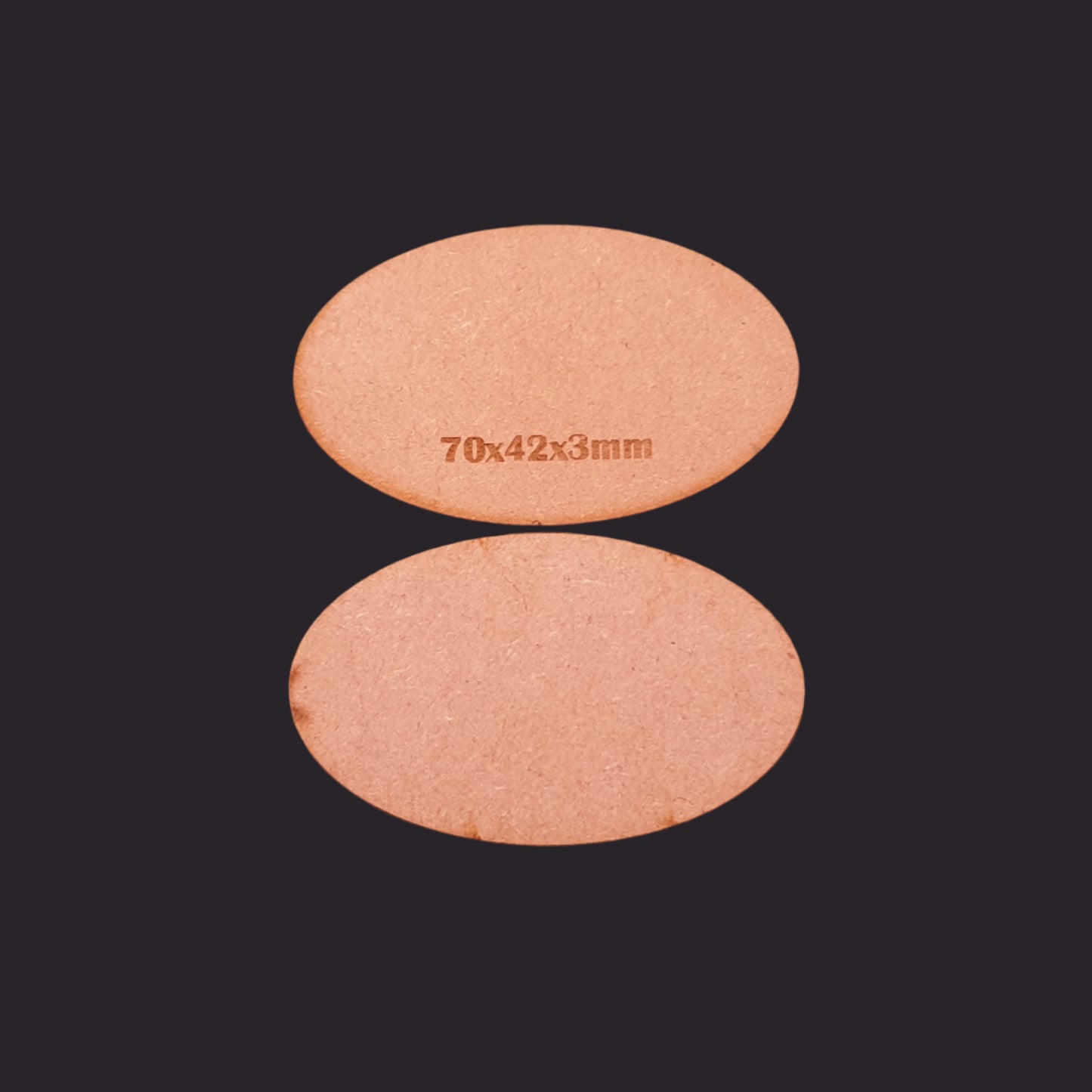 75x42mm Oval MDF Base x5
