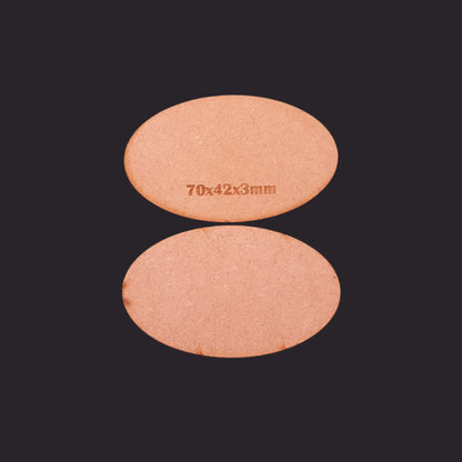 75x42mm Oval MDF Base x5