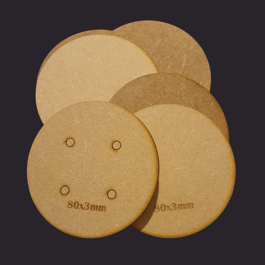 80mm Round Base x5