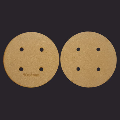 80mm Round MDF Base x5
