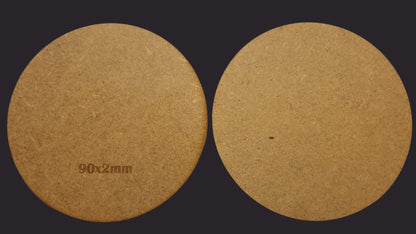 90mm Round MDF Base x3