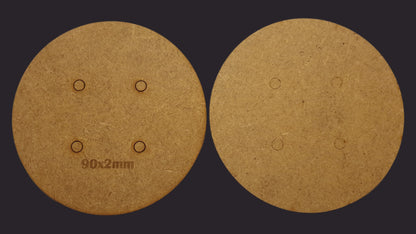 90mm Round MDF Base x3