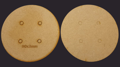 90mm Round MDF Base x3