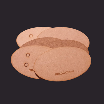 90x52mm Oval MDF Base x3