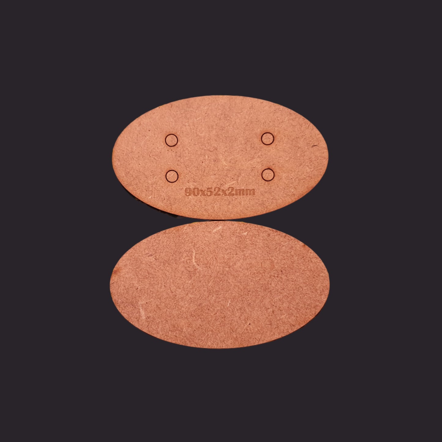 90x52mm Oval MDF Base x3