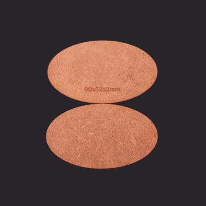 90x52mm Oval MDF Base x3