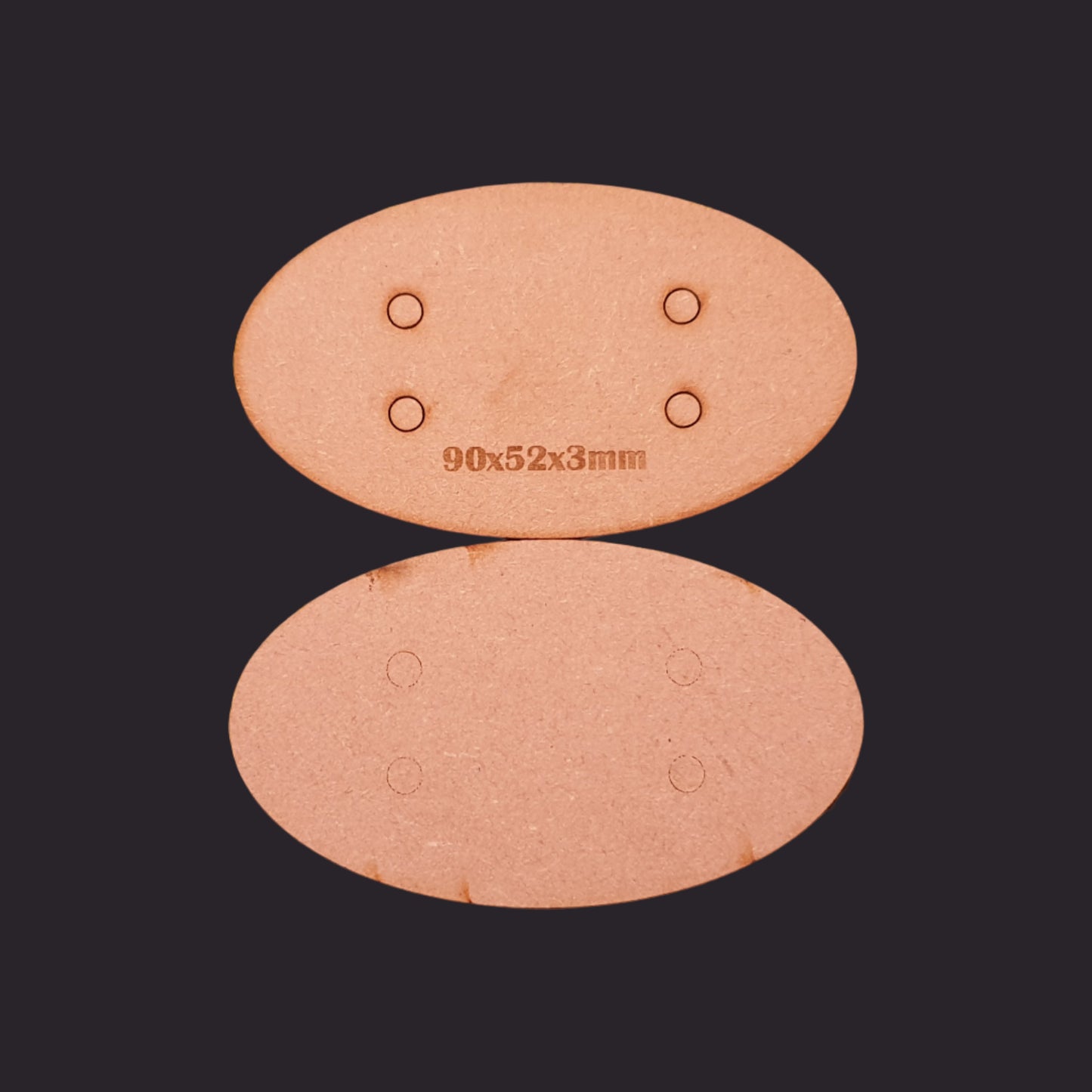 90x52mm Oval MDF Base x3