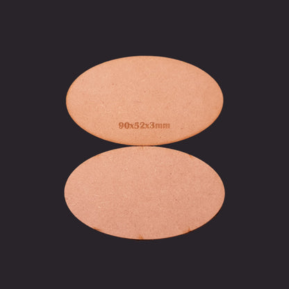 90x52mm Oval MDF Base x3